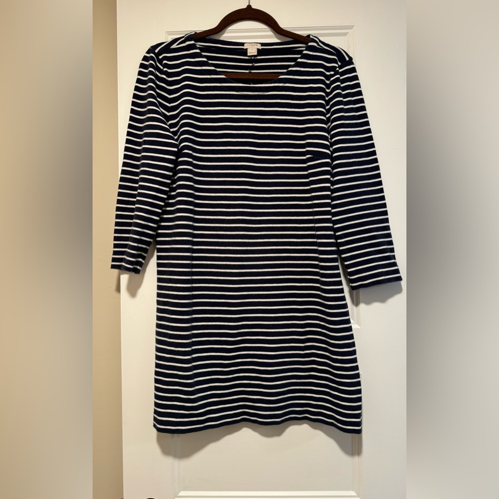 J.Crew Striped Jules Dress 3/4 Sleeves 💙🤍